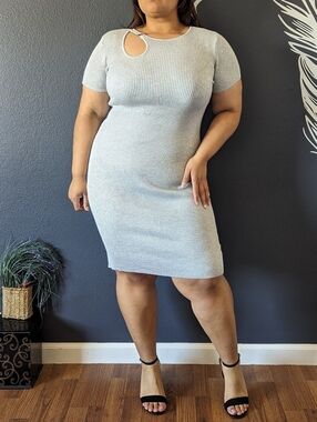 No Boundaries Silvery Bodycon Dress